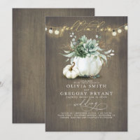 Fall in Love Succulents Pumpkins Rustic Weding