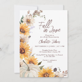 Convite Fall In Love Sunflower Rustic Daisy  Bridal Shower