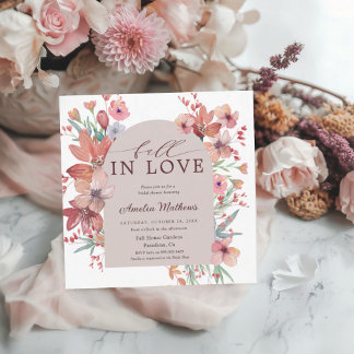 Convite Fall In Love Terracotta Floral Bridal Shower
