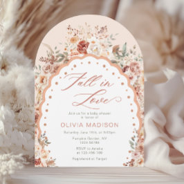 Convite Fall in Love Watercolor Fall Floral Baby Shower