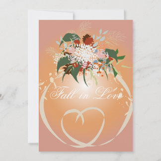 Convite Fall in Love Wedding Save the Date Invitation