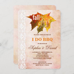 Convite Fall in Love Weding I DO CHURRASCO Invitation