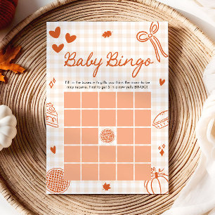 Convite Fall Little Cutie Pie Baby Bingo Game