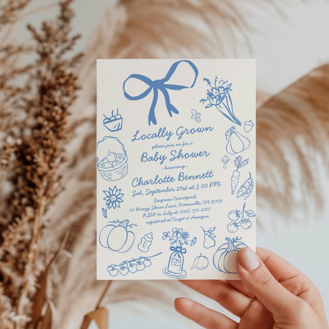 Convite Fall Locally Grown Little Pumpkin Boy Baby Shower (Criador carregado)