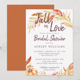 Convite Fall Love Dourado Foliage Burnt Orange Chá de pane
