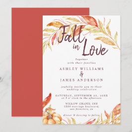 Convite Fall Love Foliage Autumn Red Weds