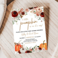 Fall Marsala Burgundy Chá de fraldas Floral Pumpki