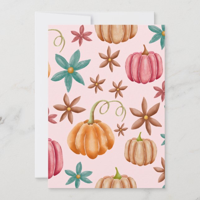 Convite Fall Pumpkin Spice Halloween Ação de Graças (Frente)