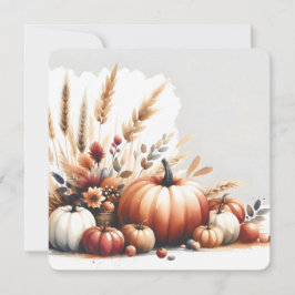 Convite Fall Pumpkins and Wheat Autumn Illustration