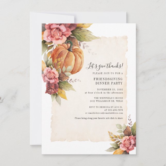 Convite Fall Rust deixa Pumpkin Janto de Amizade (Frente)