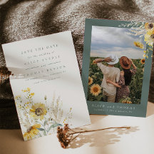 Fall Save Date, Sunflower Save Date (Salvar Data)