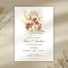 Convite Fall Terracotta Floral Boho Weding
