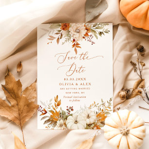 Convite Fall terracotta Weding Date (Salvar data)