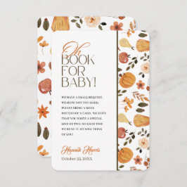 Convite Fall Theme Baby Shower Book Enclosure Card