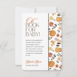 Convite Fall Theme Baby Shower Book Enclosure Card