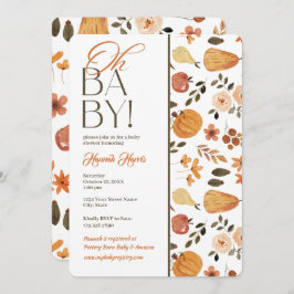 Convite Fall Theme Baby Shower Invitation