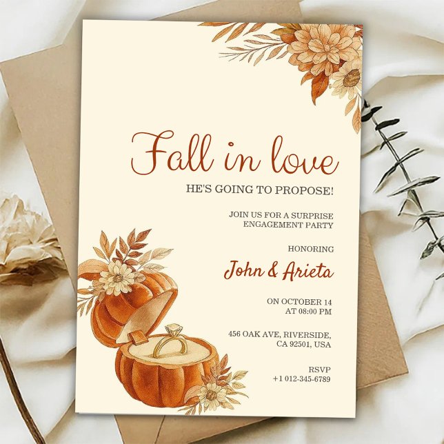 Convite Fall themed engagement party Invitation (Criador carregado)