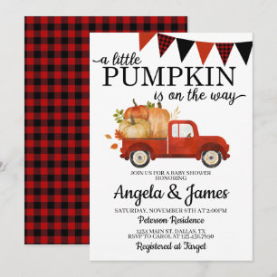 Convite Fall Truck Chá de fraldas Invitation Pumpkin Patch