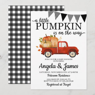 Convite Fall Truck Chá de fraldas Invitation Pumpkin Patch