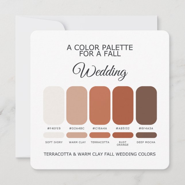 Convite Fall Wedding Color Palette 2026 Card (Frente)