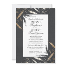 Fall Wheat Gold Foil Efeito Chalkboard Casamento