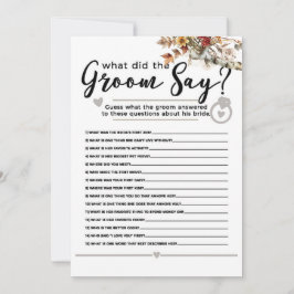 Convite Fall Wildflower Birds - Jogo de Chá de panela da Á