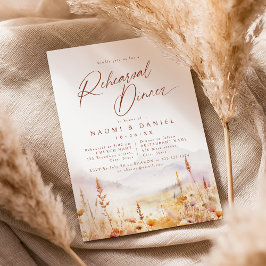 Convite Fall Wildflower Mountain Rustic Rehearsal Dinner