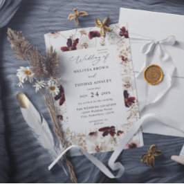 Convite Fall Wildflowers Floral Budget QR Code Wedding