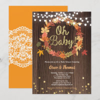 Fall wreath chá de fraldas rustic wood ação de gra