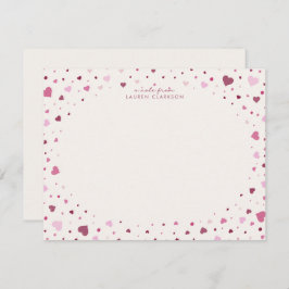 Convite Falling Hearts Stationery Note Card