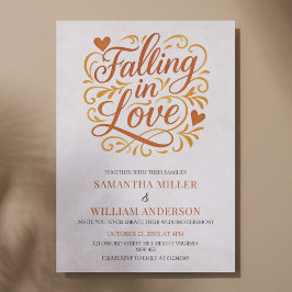 Convite Falling in Love Modern Autumn Wedding 