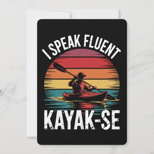 Convite Falo Fluent Kayak-Ese Kayaker Kayaking Vintage (Frente)