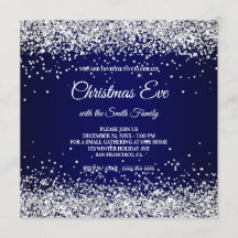 Falso Brilho Prateado Glitter Natal Azul Marinho