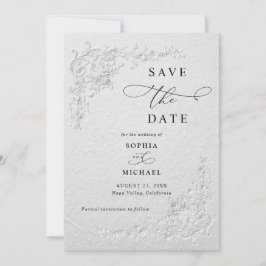 Convite Falso Floral Em relevo para Casamento Salve a Data