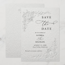 Convite Falso Floral Em relevo para Casamento Salve a Data