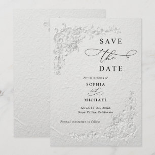 Convite Falso Floral Em relevo para Casamento Salve a Data