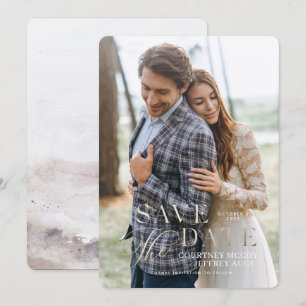 Convite Falso Save the Date de Casamento de Outono com Fol