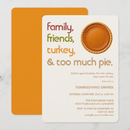 Convite Família, Amigos, Peru, Torta de Ação de Graças Mod