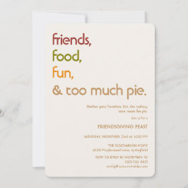 Convite Família, Amigos, Peru, Torta - Friendsgiving moder