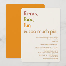 Convite Família, Amigos, Peru, Torta - Friendsgiving moder