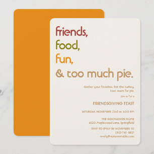 Convite Família, Amigos, Peru, Torta - Friendsgiving moder