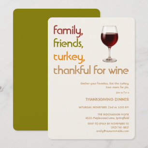 Convite Família, Amigos, Peru, vinho Ação de Graças modern