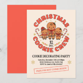 Convite Família da Tripulação de Biscoito de Natal