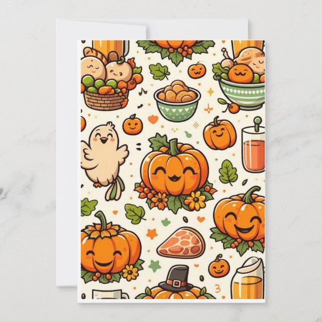 Convite Família de banquetes de Ação de Graças (Frente)