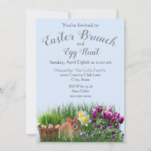 Convite Família de Cute Easter Brunch e Caça aos Ovos