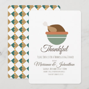Convite Família de Jantas de Ação de Graças da Turquia
