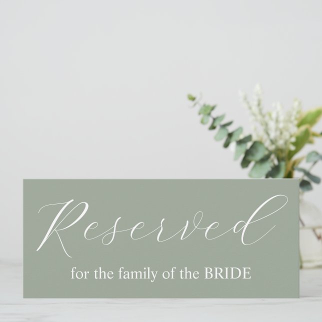 Convite Família de mesas de casamento reservada para calig (Em pé/Frente)