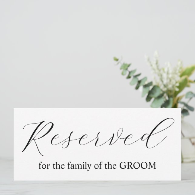 Convite Família de mesas de casamento reservada para calig (Em pé/Frente)