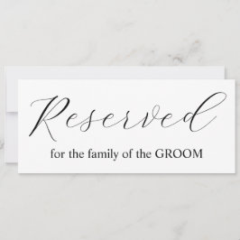 Convite Família de mesas de casamento reservada para calig