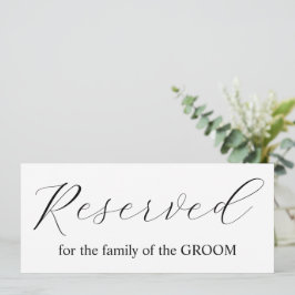 Convite Família de mesas de casamento reservada para calig